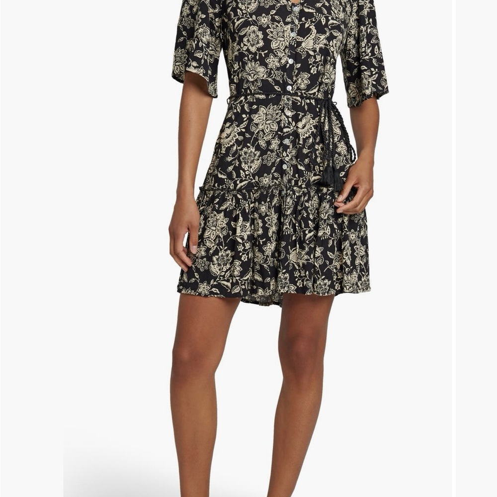 Faherty Orinda Tie Waist Button Up Crepe Minidress, XL, NWT - Picture 4 of 4